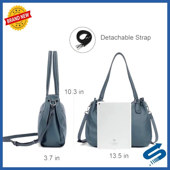 Genuine Leather Hobo Bag Crossbody Shoulder Satchel with Adjustable Strap